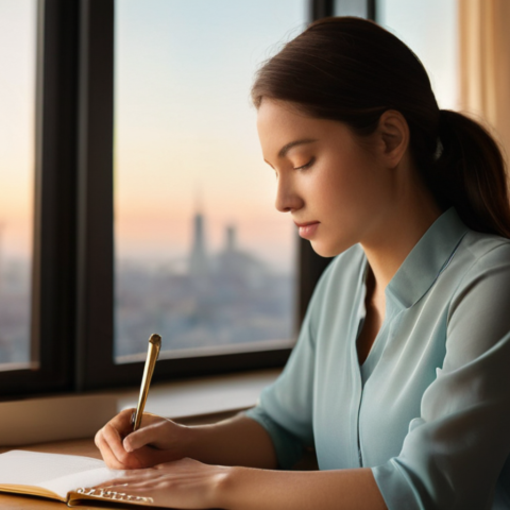 출구 전략의 효과적인 커뮤니케이션 방법 - **Prompt 1: Focused Reflection and Mental Clarity**
    "A calm, contemplative young woman in her la...