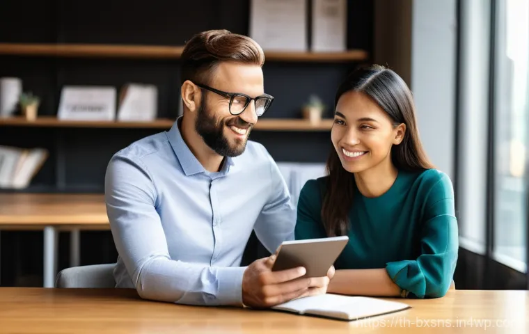 출구 전략에서의 고객 피드백 활용법 - **Prompt:** A vibrant, eye-level photograph capturing a moment of honest feedback. In a modern, sunl...