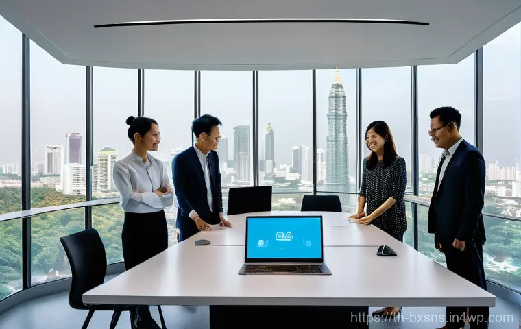 출구 전략과 고객 유지율의 관계 - **A lively, modern Thai coffee shop in a trendy Bangkok area celebrating a smooth transition of owne...